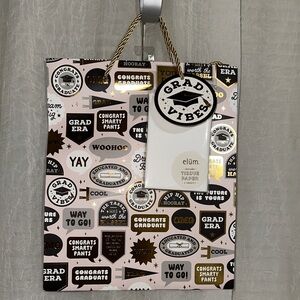 elum PASTEL PINK BLACK GOLD CONGRATS GRADUATE GRAD VIBES YOU DID IT GIFT BAG